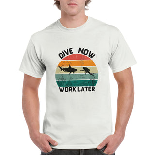 Dive Now, Work Later - Happy Bubbles Unisex T-Shirt 🌊👕