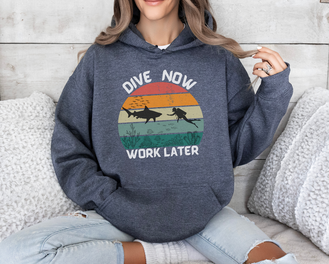 Dive Now Work Later Hooded Sweatshirt 🌊🕶️